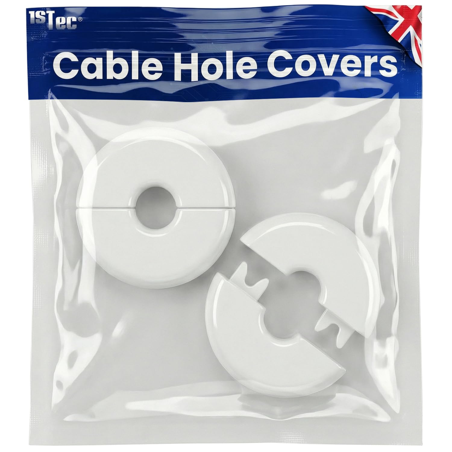 2 x Black Drill Hole Damage Cable Tidy Cover Shield for Pipe Hose Buster